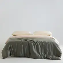 リネン調サテン生地の快適な掛け布団カバー【極上の柔らかさ・夏用・四点布団カバーセット】（セットアップ対応）