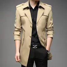 ビジネスカジュアルトレンチコート【中長丈・フラップカラー・コットン混】