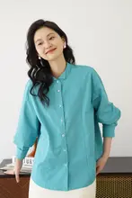 洗練されたデザインのブルーシャツ【春秋用・薄手・通勤・カジュアル】