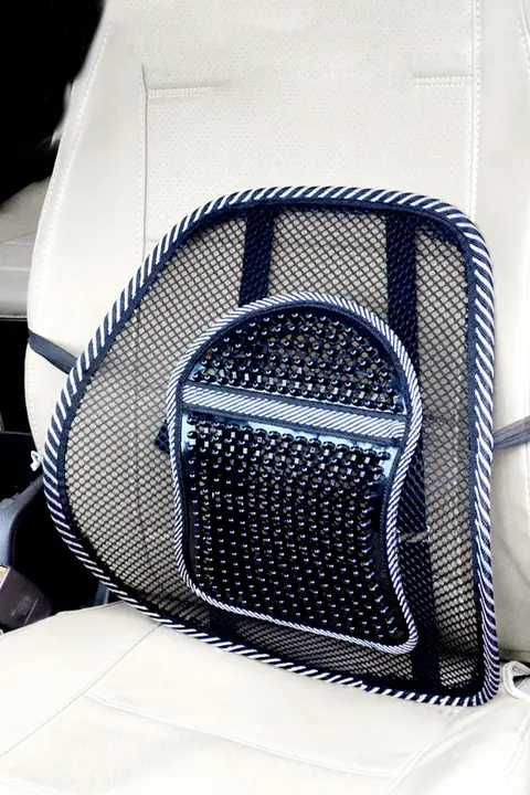 夏用アイスシルク製腰サポートクッション【透湿・車用・運転時の腰部支え】