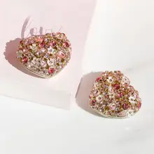 ハート型のダイヤモンド装飾入りリングボックス【メッセージボックス・ジュエリー収納用・ウェディングギフト】
