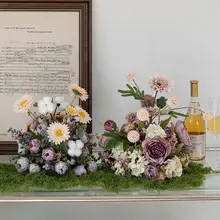 秋色のテーブル装飾用バラの造花【サロンやホテルに最適】