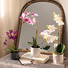 フェイクフラワー 蘭 リビング グリーン 植物 装飾品