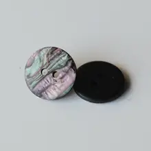紫緑の流動纹理ボタン【黒地・１８mm】