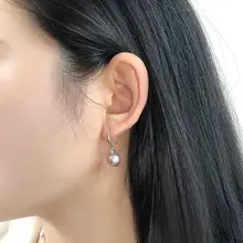 天然紫色淡水珍珠のイヤリング【大粒・正円・強い光沢】
