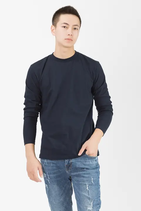 250gコットン製ヴィンテージ長袖Tシャツ【クルーネック・ルーズフィット・ホワイト】