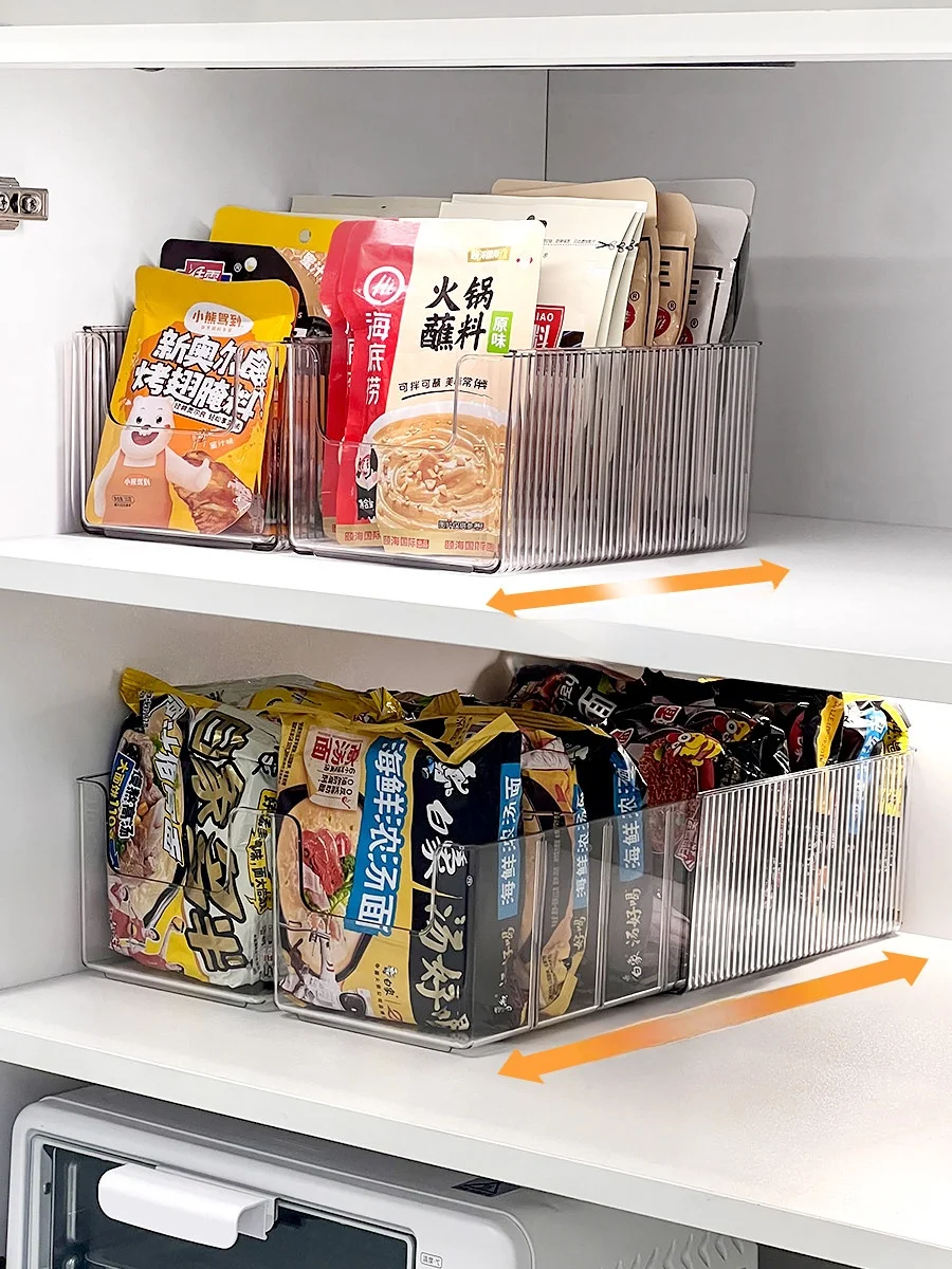 伸縮式キッチン収納ボックス：上部収納に最適な調味料・器具整理システム