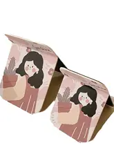 手描きPUレザー折りたたみ化粧鏡【デスク用・持ち運び便利】