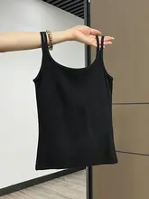 バストパッド付き ブラトップ 白いキャミソール【秋用・ストラップ付き・フィット感】