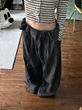 レトロストライプTシャツと黒いレース付きワイドパンツのコーディネート【ゆったりシルエット・カジュアル】（セットアップ対応）