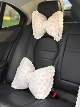 かわいいデザインの車用ヘッドレストクッション【ネックサポート・腰用クッション・車内用】（セットアップ対応）