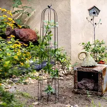 アイアン製バラと月季の花柱【屋外用・庭園・植物攀爬支架】