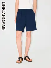 几何立体デザインの軽やかで快適なウエストゴムショートパンツ