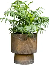 アンティーク風セメントフラワーベース【大号・スタンディング・装飾用・庭や別荘に最適】