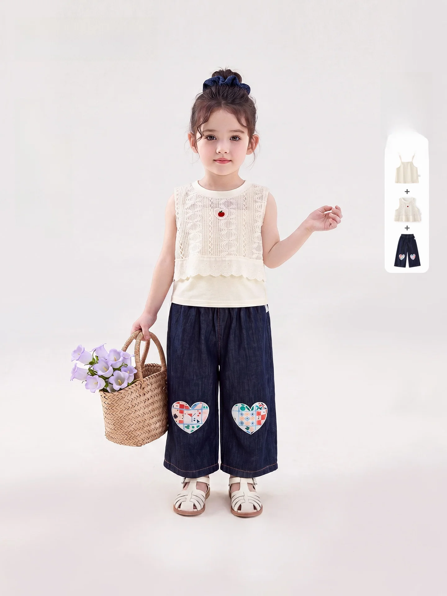 16°Cの日差しで冷えにくい子供の服は？法式カジュアルのタンクトップとデニムパンツが解決する