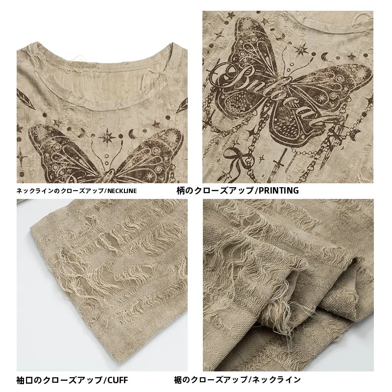 ロゴティー コーデで失敗しない方法は？バタフライプリントTシャツが日常を彩る理由
