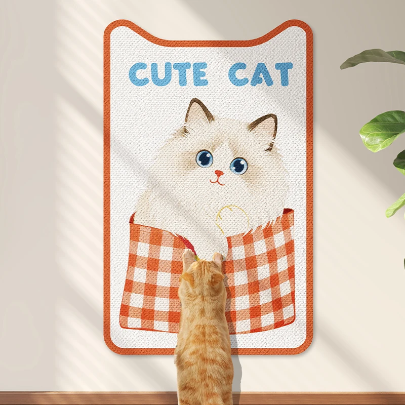 耐久性のある猫用壁貼り爪とぎボード：大型猫向けの多層毛毡構造と省スペース設計