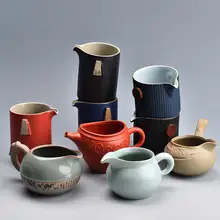 陶製公道杯とガラス製茶海のティーセット【分茶器・フィルター付き・小型】