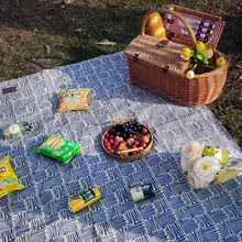 大型野外用ピクニックマット【防水・防湿・持ち運び便利・キャンプ・ビーチ用】