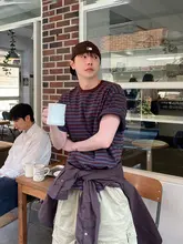 半袖Tシャツ メンズ ボーダー 肉厚 オーバーサイズ ルーズ カジュアル 着回し 夏