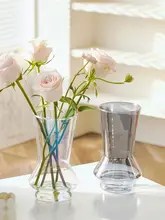 透明ガラス花瓶【インテリア・水栽培用・ローズとユリ用・家庭用デコレーション】