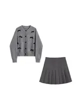 小柄向け 冬用コーディネートニットワンピース【カジュアル・二部構成】（セットアップ対応）