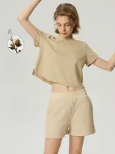 快適さを追求したレディース ショート丈Tシャツ【ルーズフィット・吸汗速乾・トレーニング・ヨガ用】