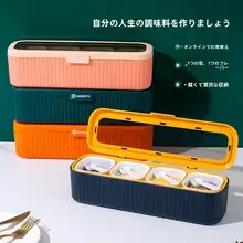 防潮塩容器【多格収納の調味料ボックス・家庭用】