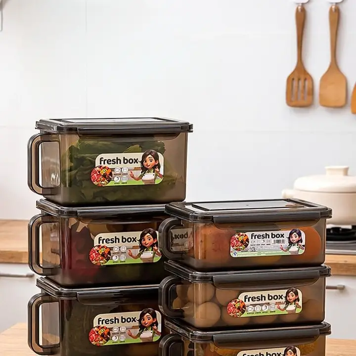 食品保存に最適！多用途冷蔵庫用収納ボックス【細長い野菜・卵・麺類の整理に】