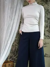 多色展開伸縮性型ハイネックニットトップス【秋冬用・スリムフィット・柔らかいコットン】