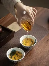レトロ青花デザインの大容量茶杯セット【家庭用・ギフトボックス付き】