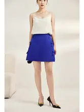 COKEYA エレガントなシルクウールAラインスカート【ビーズリボンデザイン・フィット感】