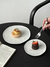 白色陶器の高級おやつ皿【多用途・フルーツ・デザート・メインディッシュ用】