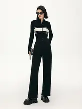 高腰ダブルボタン保温スリムストレートパンツ【冬用・長ズボン・レディース】（セットアップ対応）