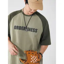 BOLM メンズ夏用プリントTシャツ【ルーズフィット・クルーネック・五分袖】