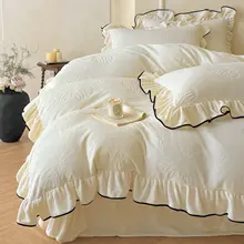 冬季用厚手ミルクフランネル蝶デザインのフレンチスタイル四点セット【ピンク・レース付き】（セットアップ対応）