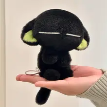 毛足のあるかわいいマスコットレザーバッグチャーム【プラッシュ製・ストラップ付き】