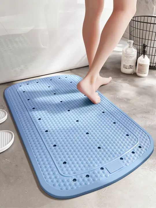 抗菌加工の星柄防滑バスマット【吸盤付き・家庭用・洗面所用】