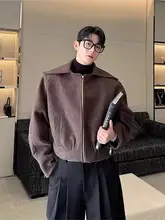 秋冬用 厚手のレトロデザインジャケット【ショート丈・単ボタン・オーバーサイズ】