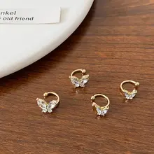 高級感ある蝶型イヤーカフ【微細なジルコニア装飾・穴あけ不要・軽やかなデザイン】