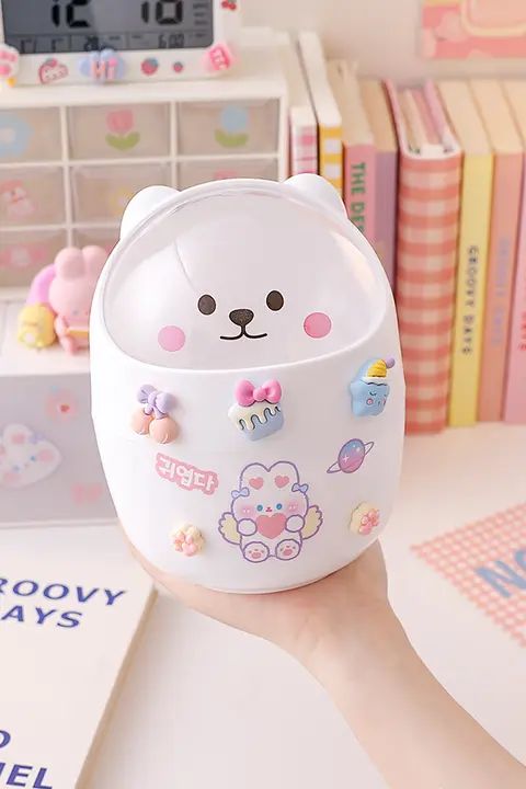 デスク用ミニゴミ箱【可愛いデザイン・蓋付き・家庭やオフィス用】
