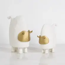 シンプルでクリエイティブなモノクロ手描き陶器オブジェ【インテリア装飾・モデルルーム用】