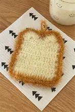 食器洗い用ふきん かわいい トースト 手フック 鍋を傷めない 両面 お手入れスポンジ 大型 厚手