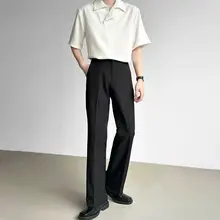 通勤に最適！高腰ワイドレッグパンツ【フィット・カジュアルスタイル・微フレア】