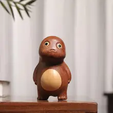 かわいいデザインの木製ドラゴン置物【ユニークなデスクトップ装飾・贈り物に最適】