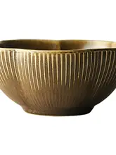 ご飯茶碗 丼鉢 手作り 粗陶 花びら型 おしゃれ ブラック ヴィンテージ 家庭用 食器