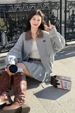春秋用スウィートデザインのコーチジャケット【ショートバージョン・フリル付きスカート・小柄対応】（セットアップ対応）
