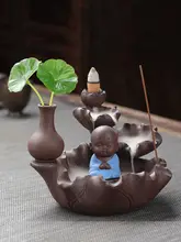 創造的な小花器【禅スタイル・倒流香炉・陶器の小僧さん】
