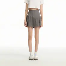 シンプルなプリーツスカート【Aライン・ショート丈・小柄向け・透け防止】