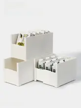伸縮可能なデスクトップ収納ボックス【長方形・プラスチック・小物整理用】
